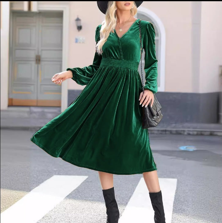 Ann – Langärmeliges Kleid in Unifarbe