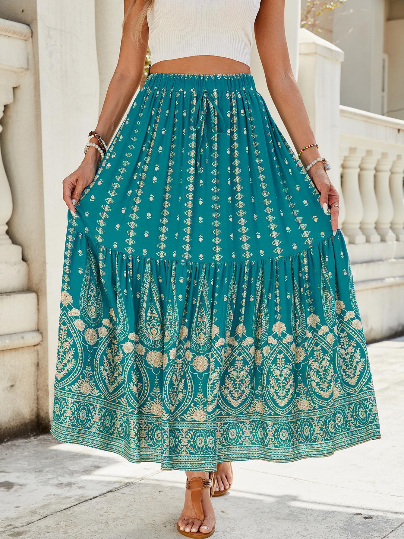 Marion – Weites Damenstrandkleid mit Print