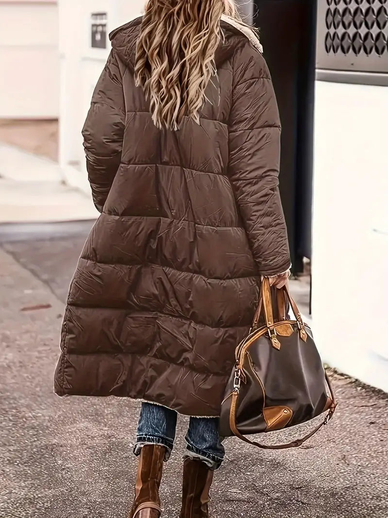 Leif - Beidseitig tragbare mittellange Strickjacke mit Kapuze für Frauen