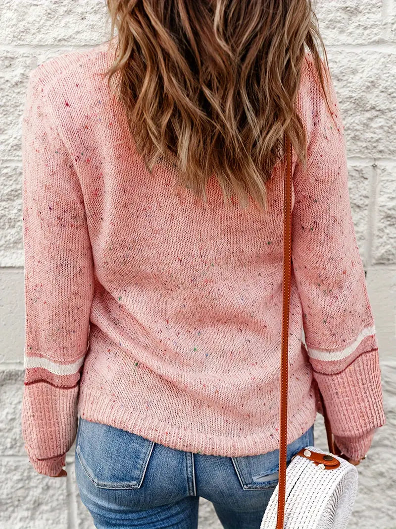 Jo - Marmorierter Pullover mit Rundhalsausschnitt für Frauen