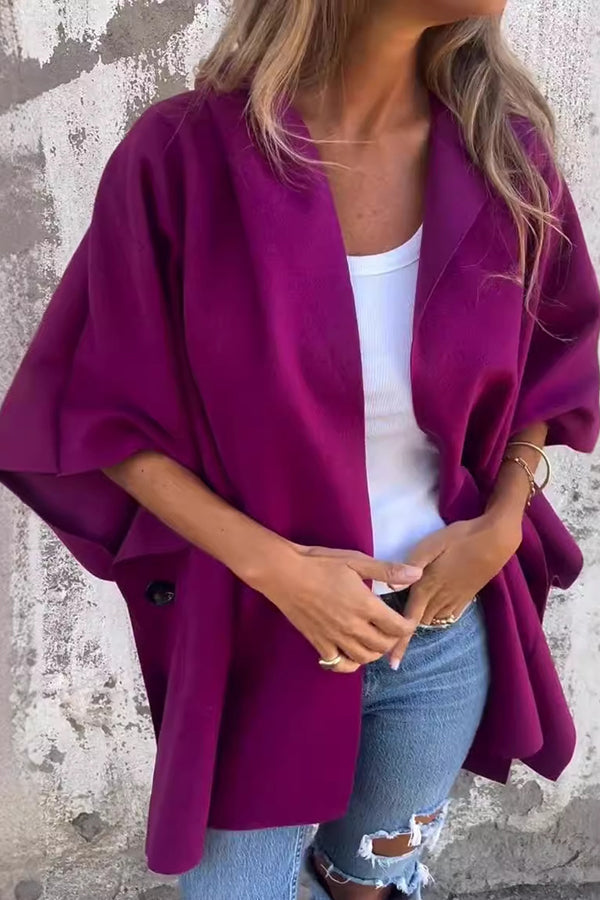 Lasithra | Violette Kapuzen-Cape-Jacke