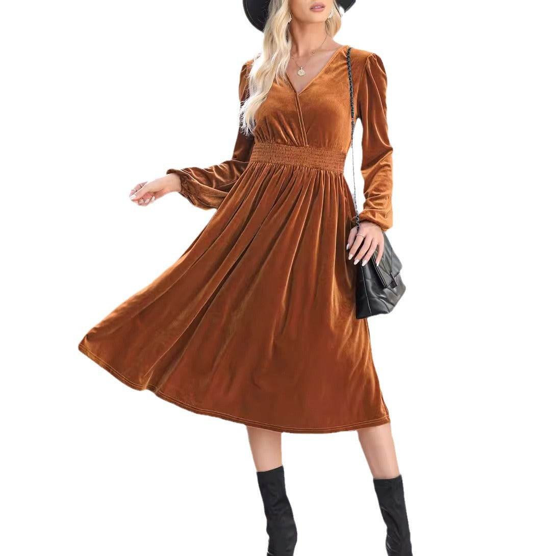 Ann – Langärmeliges Kleid in Unifarbe