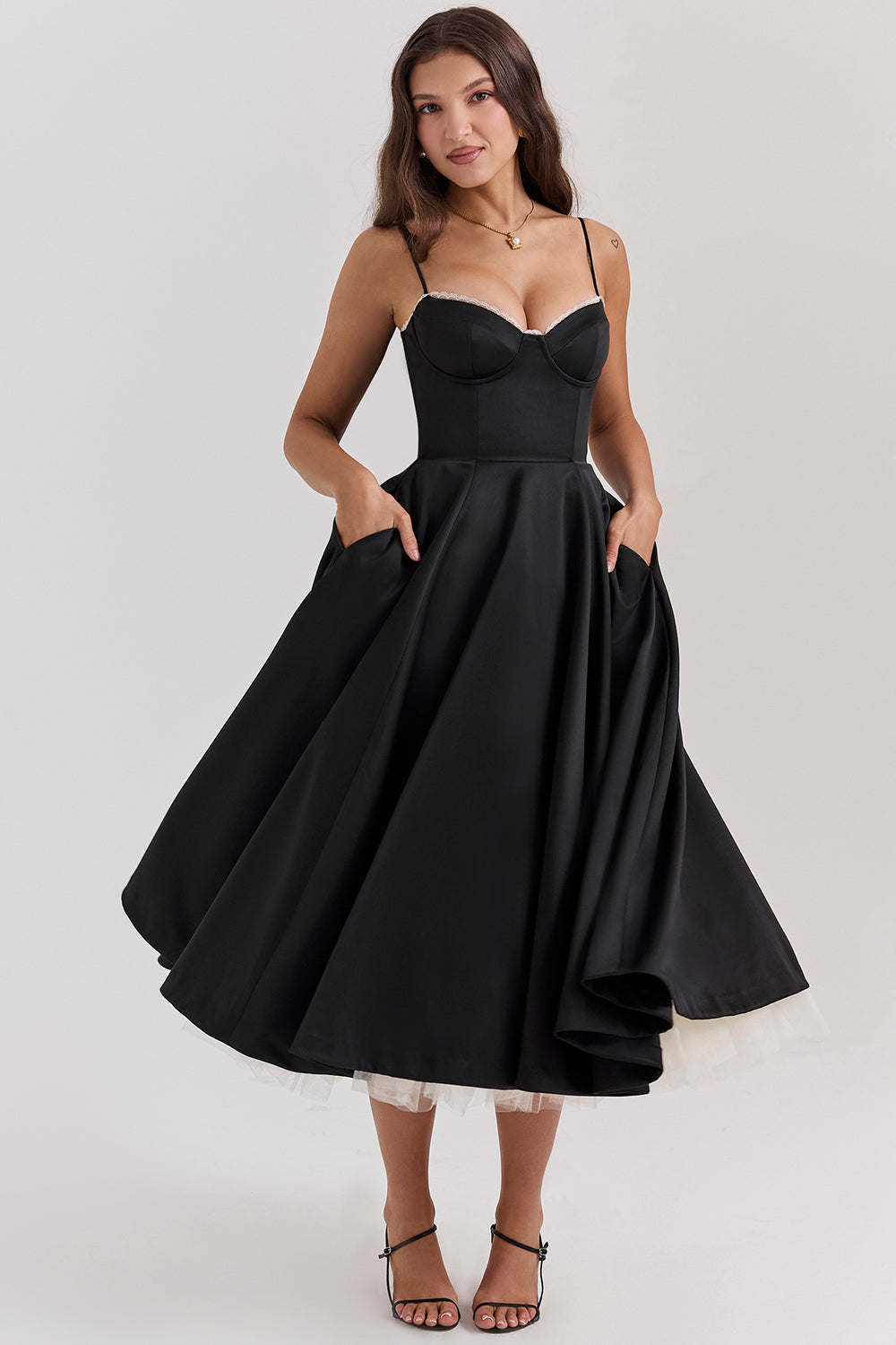 Emma – Ärmelloses Midikleid in Korsettform