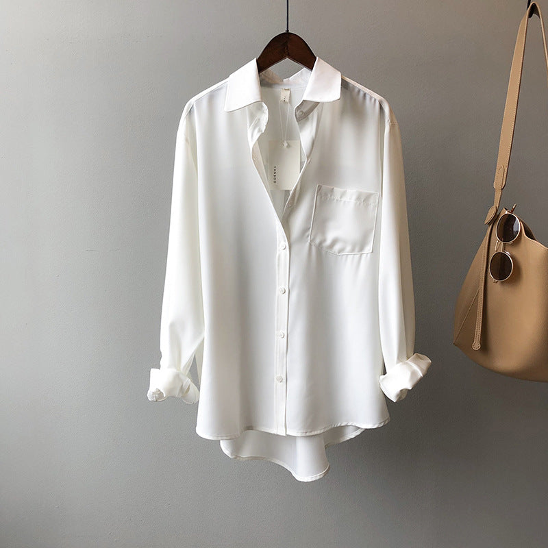 Fudus | Damen Einfarbige Tops Shirt Langarm