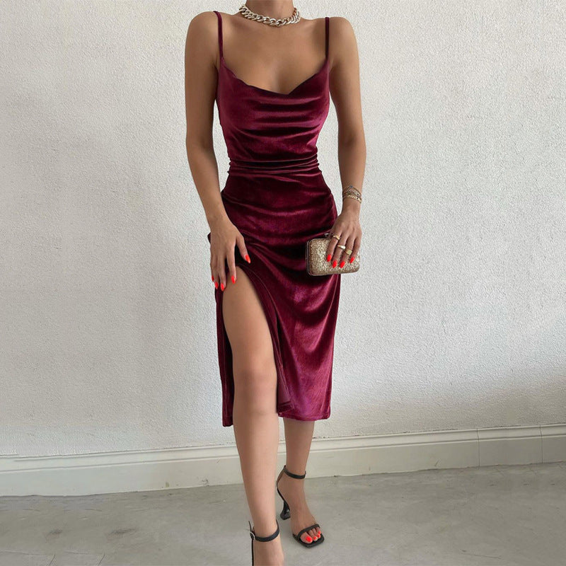 Victoria – Elegantes Damen-Slingkleid mit Schlitz