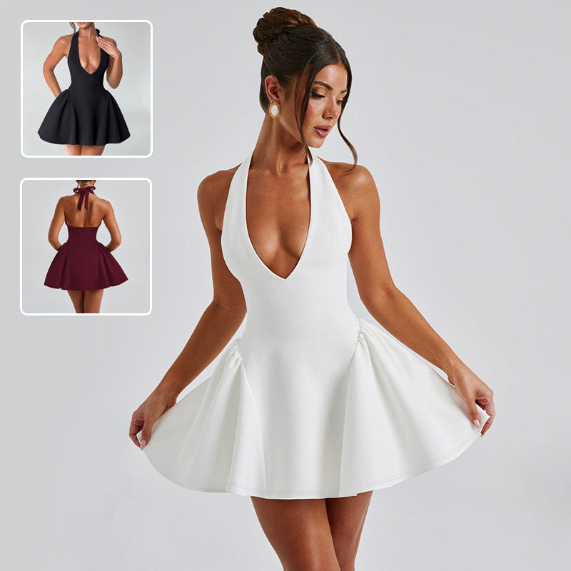 Anna – Sexy Tiefes V-Ausschnitt Neckholderkleid für Party