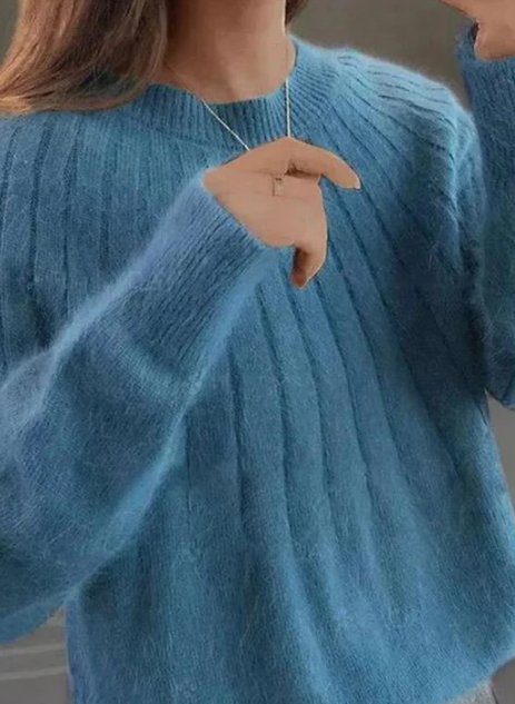 Olivie - Flauschiger Kaschmir-Strickpullover