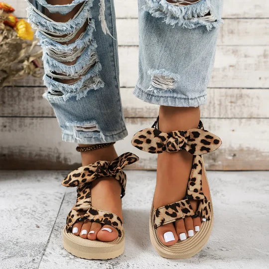 Yani - Damen Sandalen mit Leopardenmuster