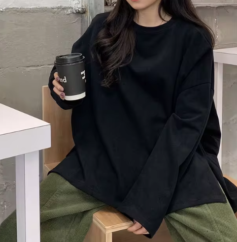 Dairine - Harajuku Langes T-Shirt Frühling Herbst