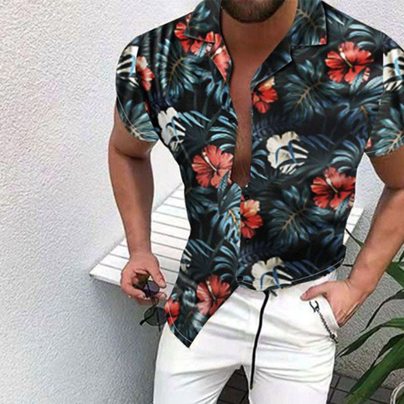 Tropisches Urlaubshemd mit Druck für Herren