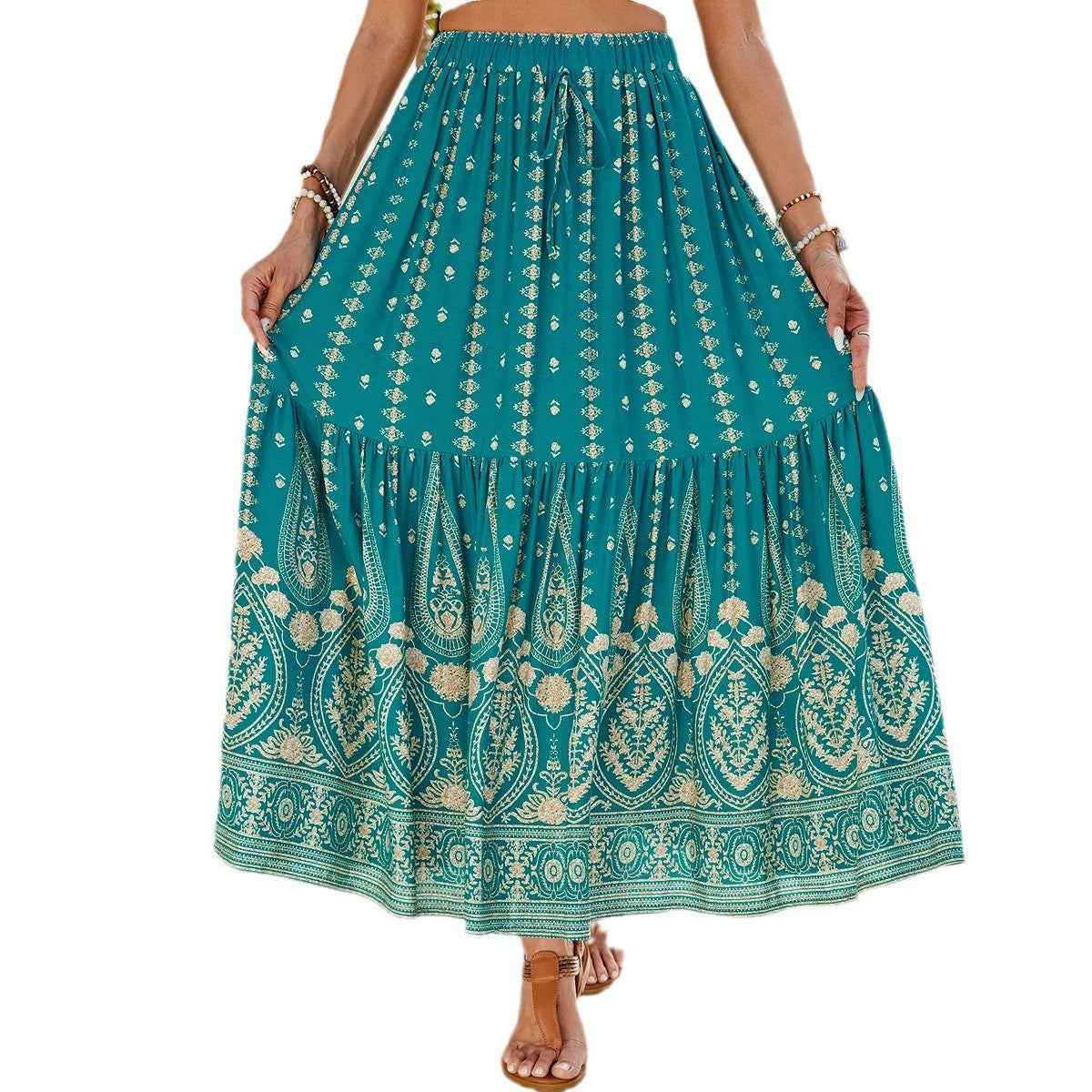Marion – Weites Damenstrandkleid mit Print