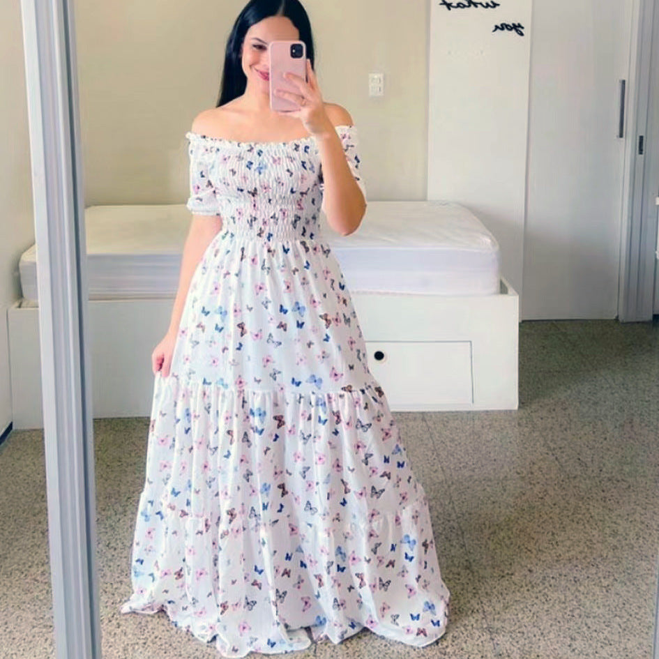 Heidi – Florales Damen-Maxikleid mit Off-Shoulder-Design