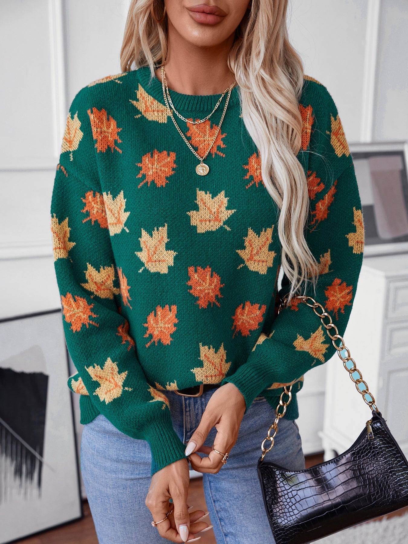 Nilo | Gemütlicher Pullover mit Ahornblatt-Muster
