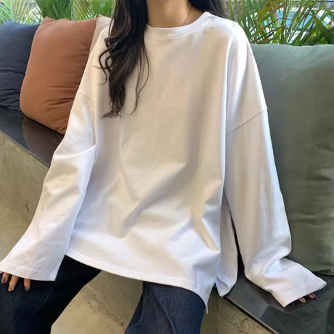 Dairine - Harajuku Langes T-Shirt Frühling Herbst