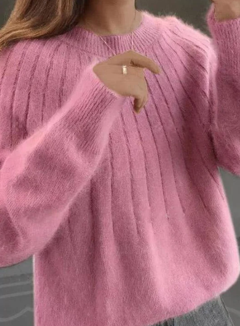 Olivie - Flauschiger Kaschmir-Strickpullover