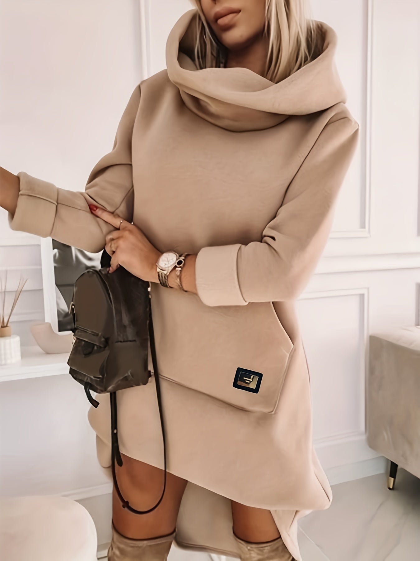 Nele | Lässiges Sweatshirt-Kleid mit Kapuze für Frauen aus weichem, kuscheligem Material