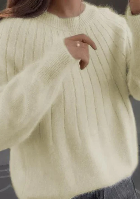 Olivie - Flauschiger Kaschmir-Strickpullover
