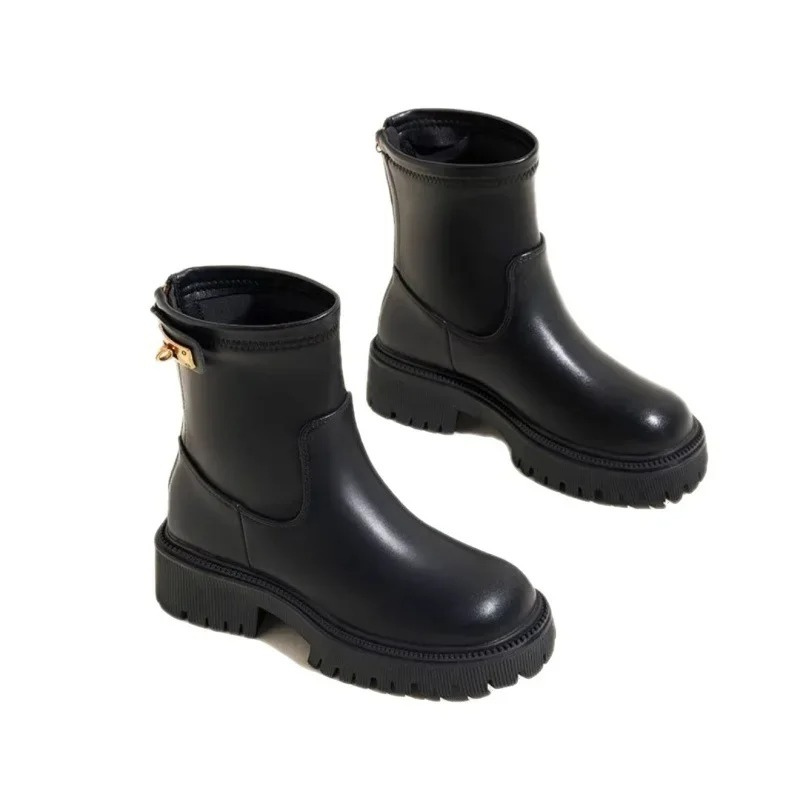 Mathylda | Damen Stiefeletten mit Reißverschluss und klobiger Sohle