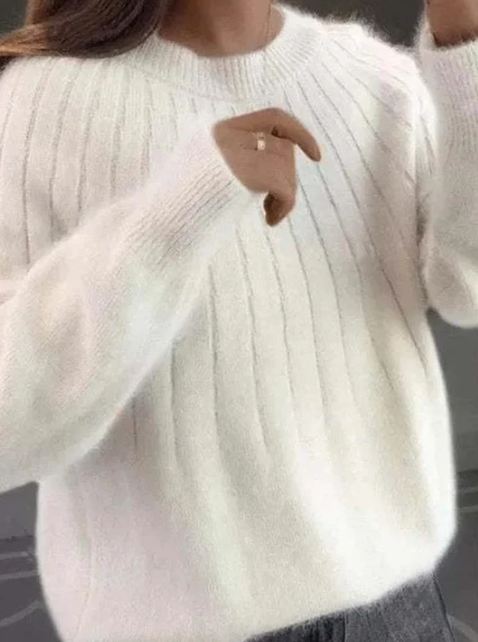 Olivie - Flauschiger Kaschmir-Strickpullover