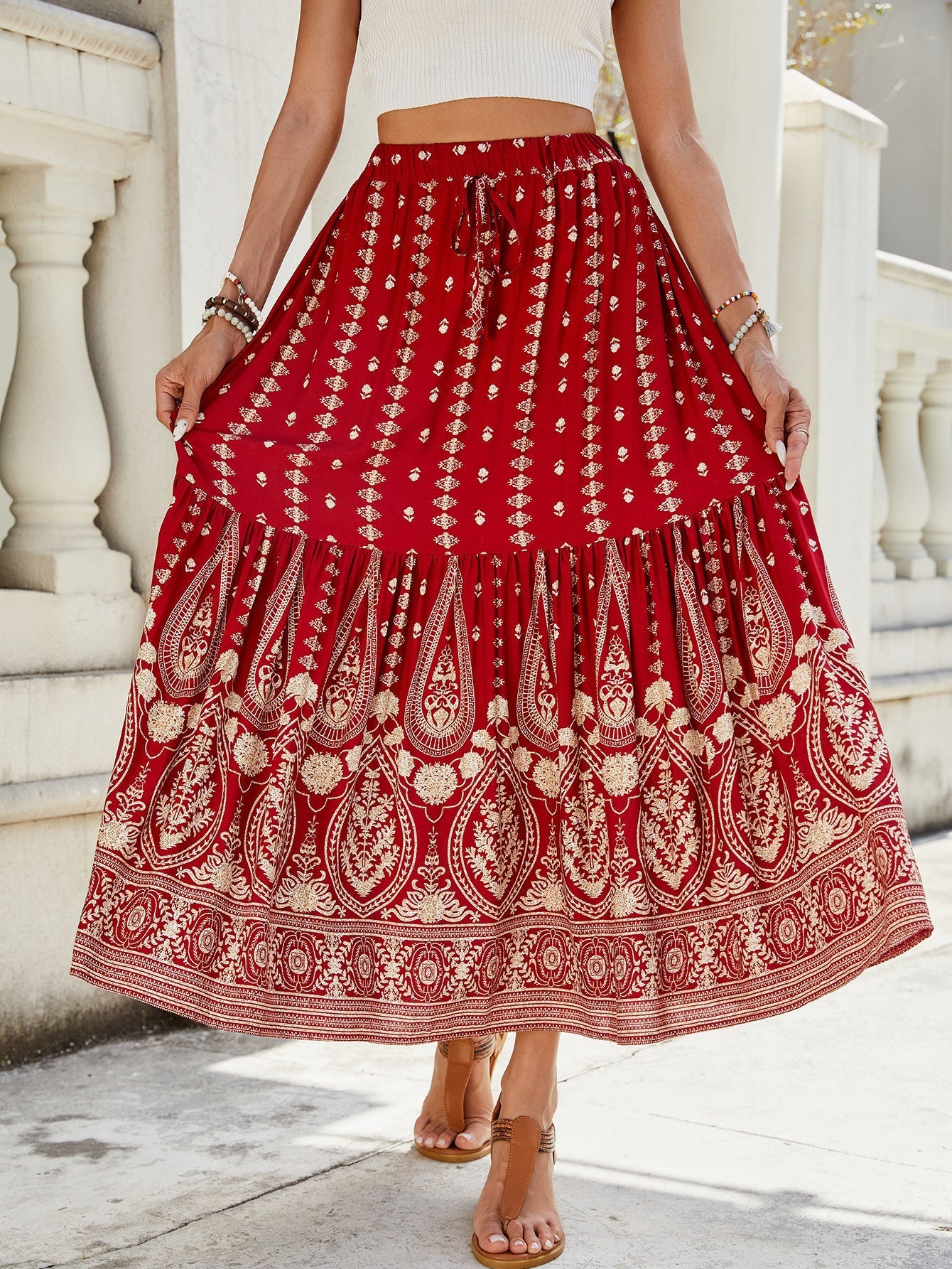 Marion – Weites Damenstrandkleid mit Print
