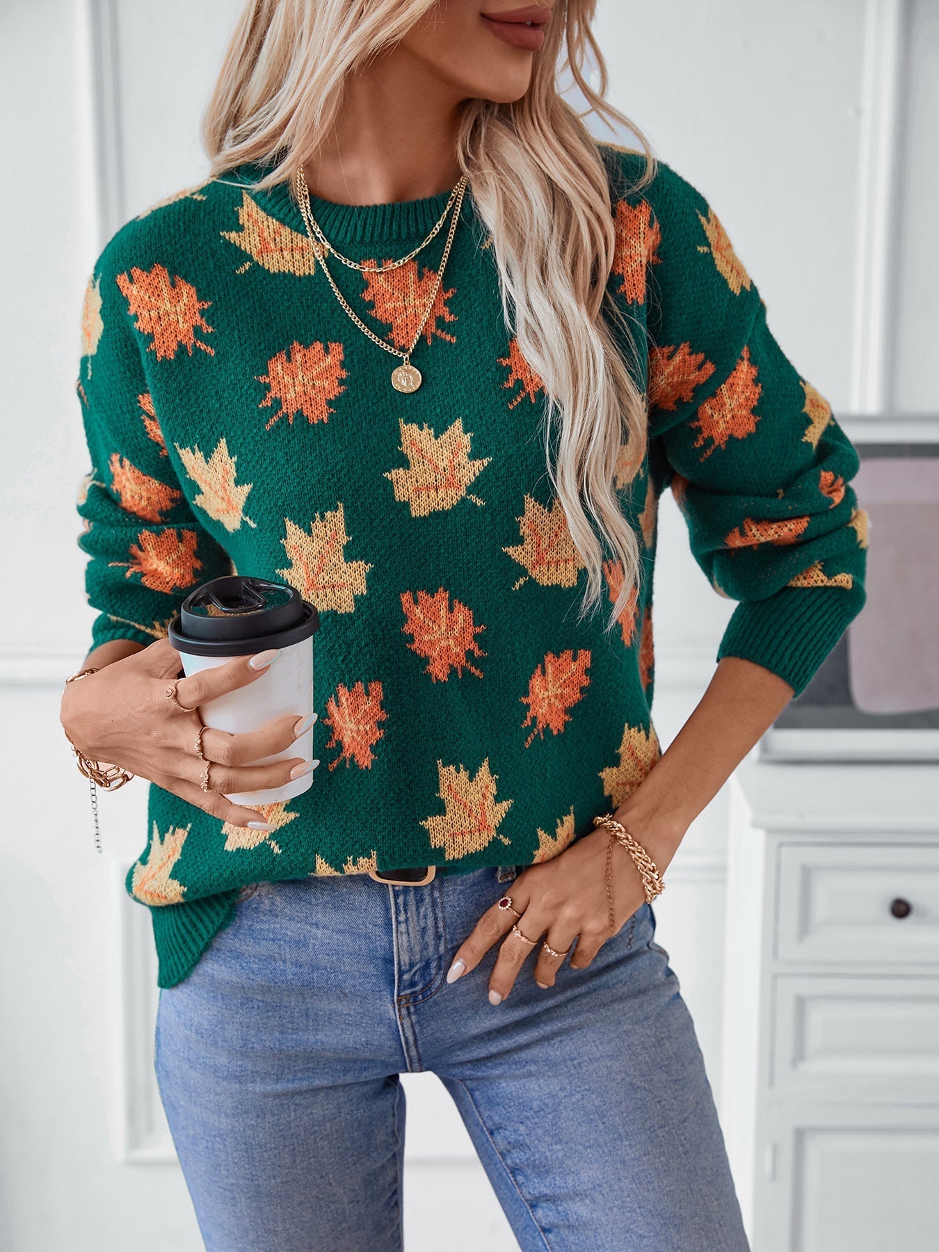 Nilo | Gemütlicher Pullover mit Ahornblatt-Muster