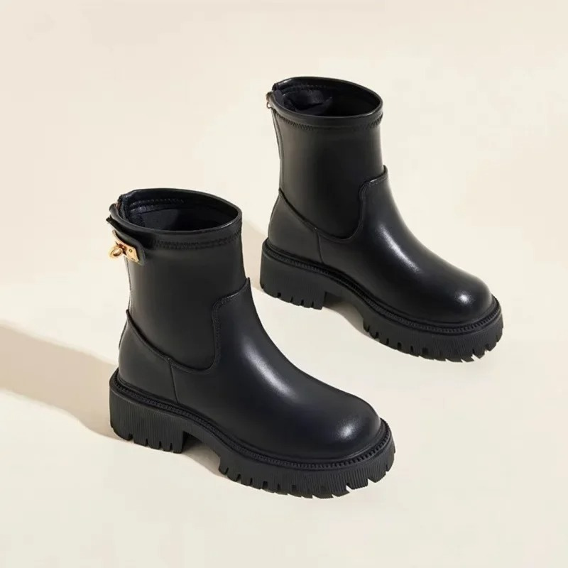 Mathylda | Damen Stiefeletten mit Reißverschluss und klobiger Sohle