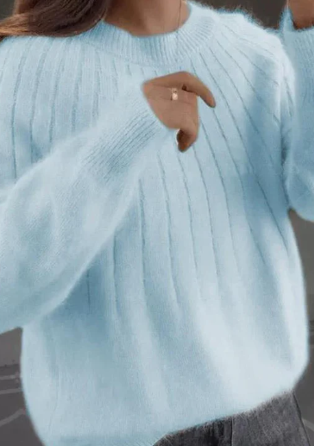 Olivie - Flauschiger Kaschmir-Strickpullover
