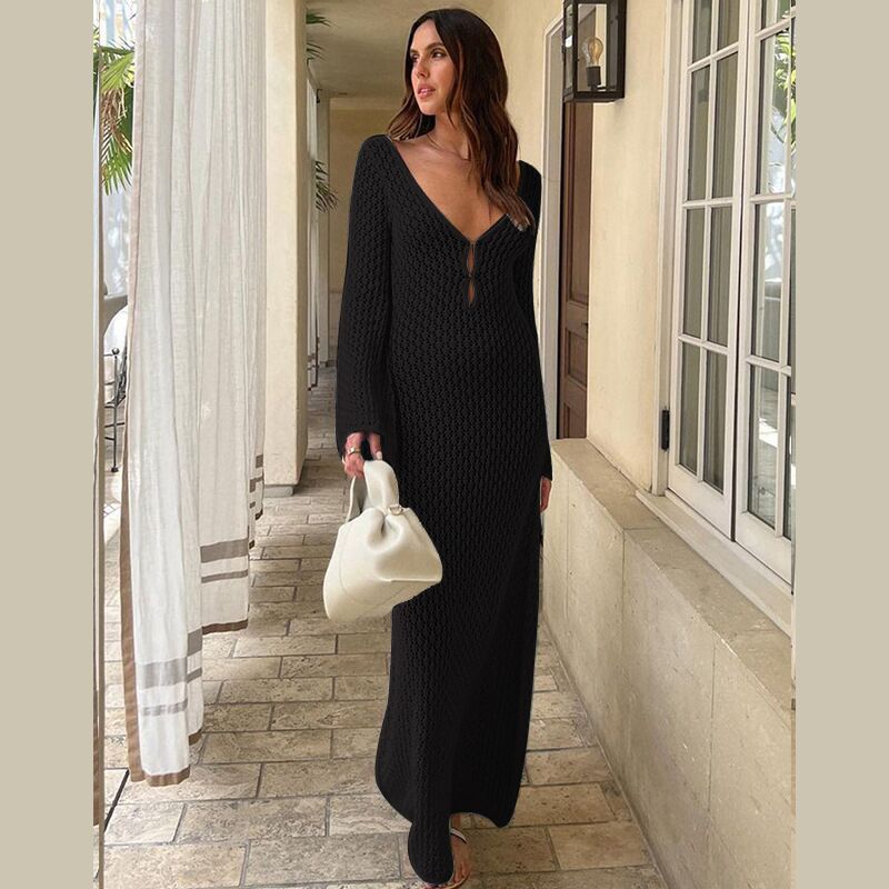Diana – Strickkleid mit Lochmuster für den Strand