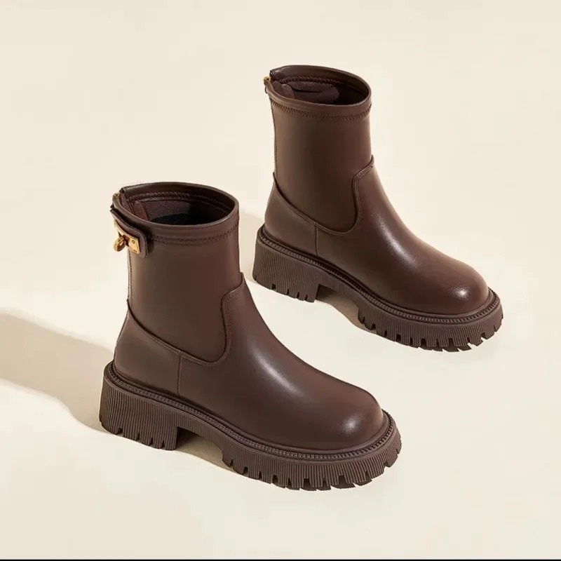 Mathylda | Damen Stiefeletten mit Reißverschluss und klobiger Sohle