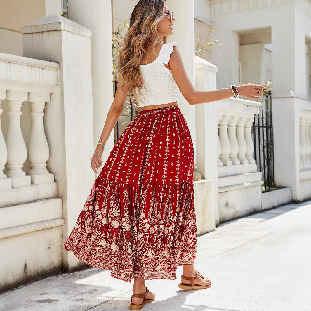 Marion – Weites Damenstrandkleid mit Print