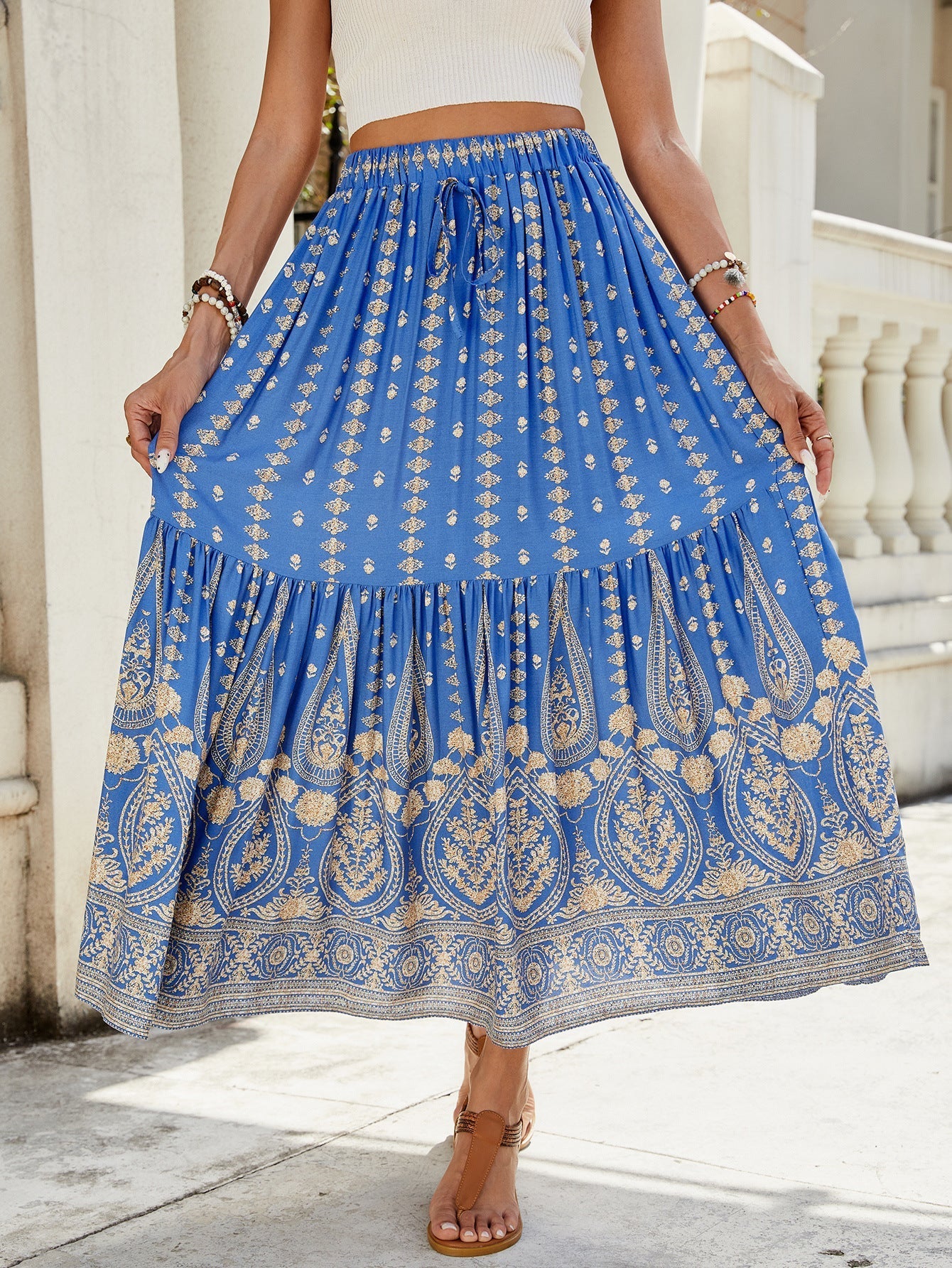 Marion – Weites Damenstrandkleid mit Print