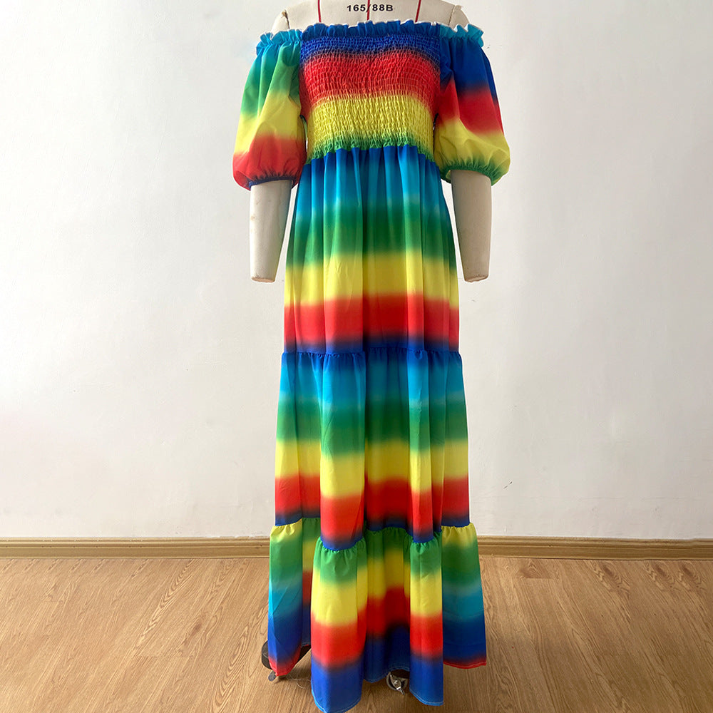 Heidi – Florales Damen-Maxikleid mit Off-Shoulder-Design
