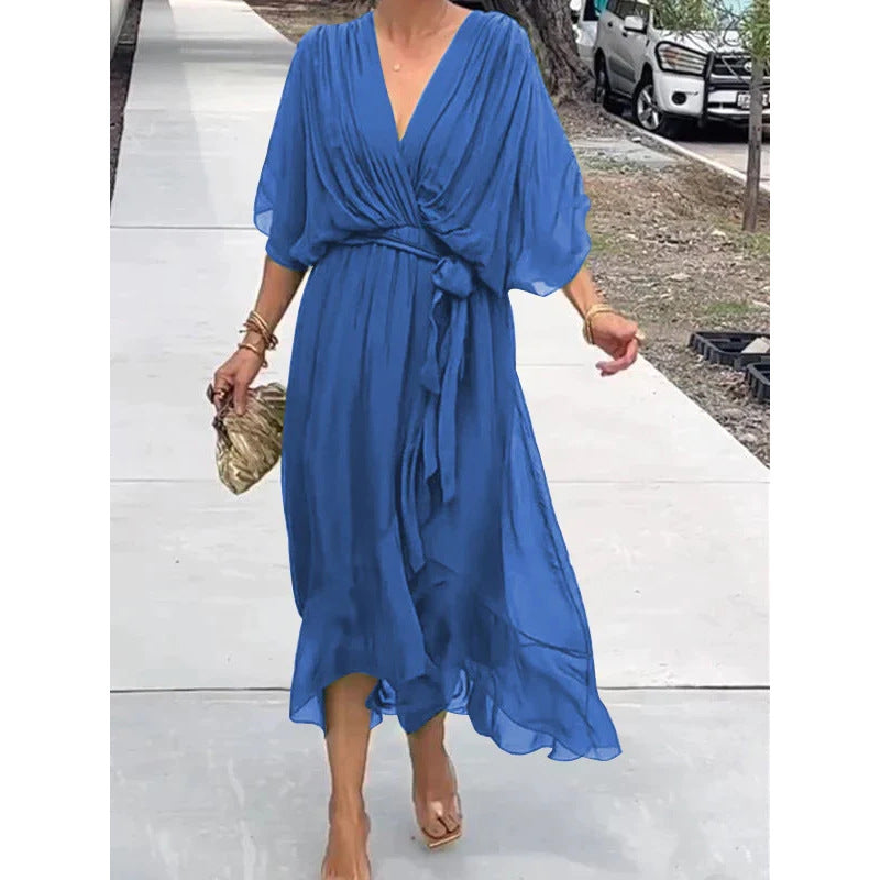 Wendy – Batwing Ärmel Kleid mit V-Ausschnitt