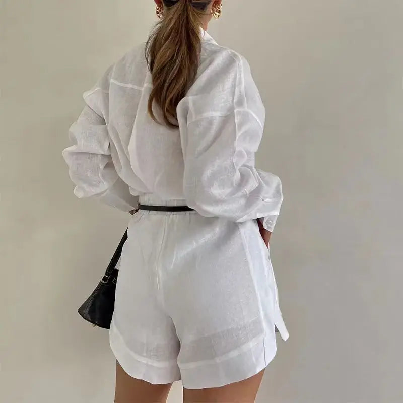 Fudus | Lässiges Button-up-hemd Und Shorts Mit Taschen Sat