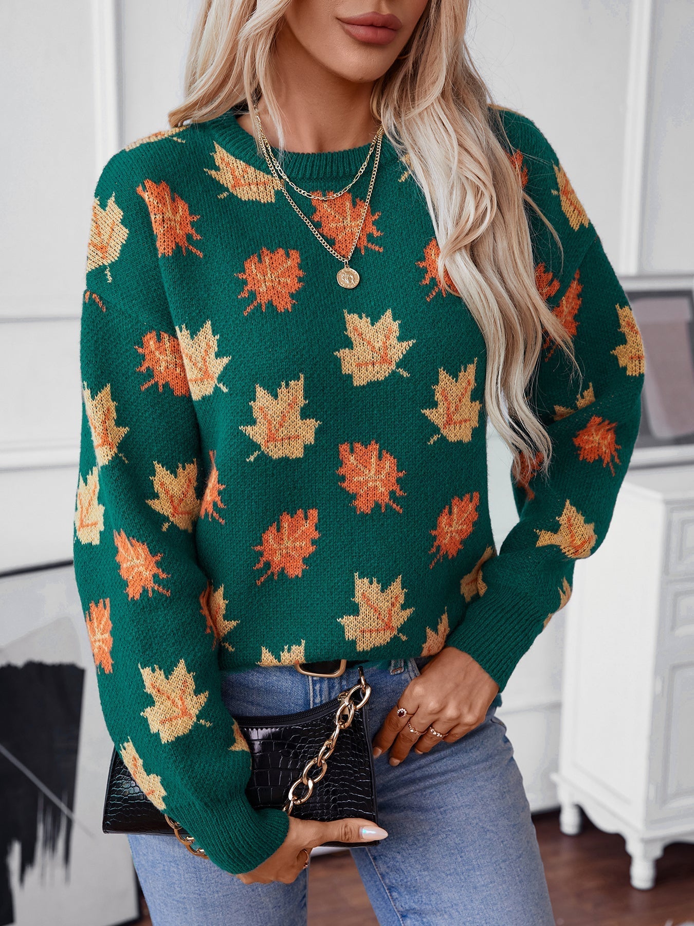 Nilo | Gemütlicher Pullover mit Ahornblatt-Muster