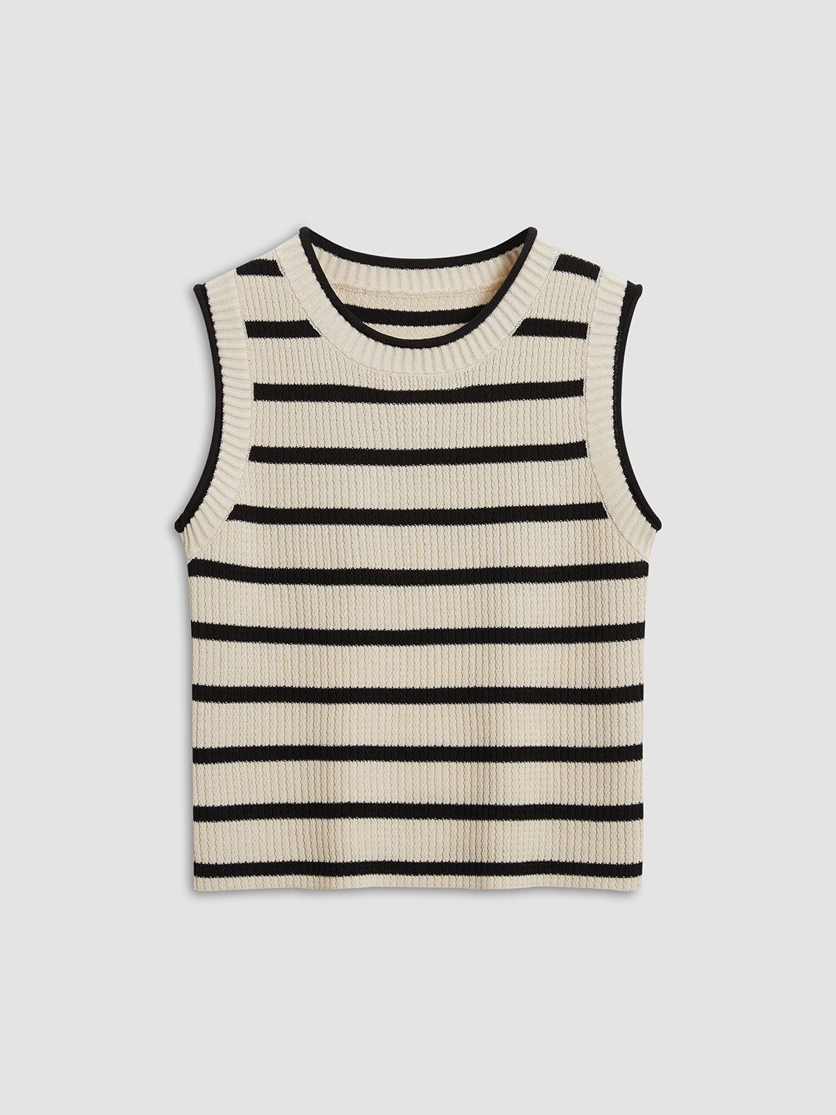 Fudus | Freizeit Streifen Strick Crop Top