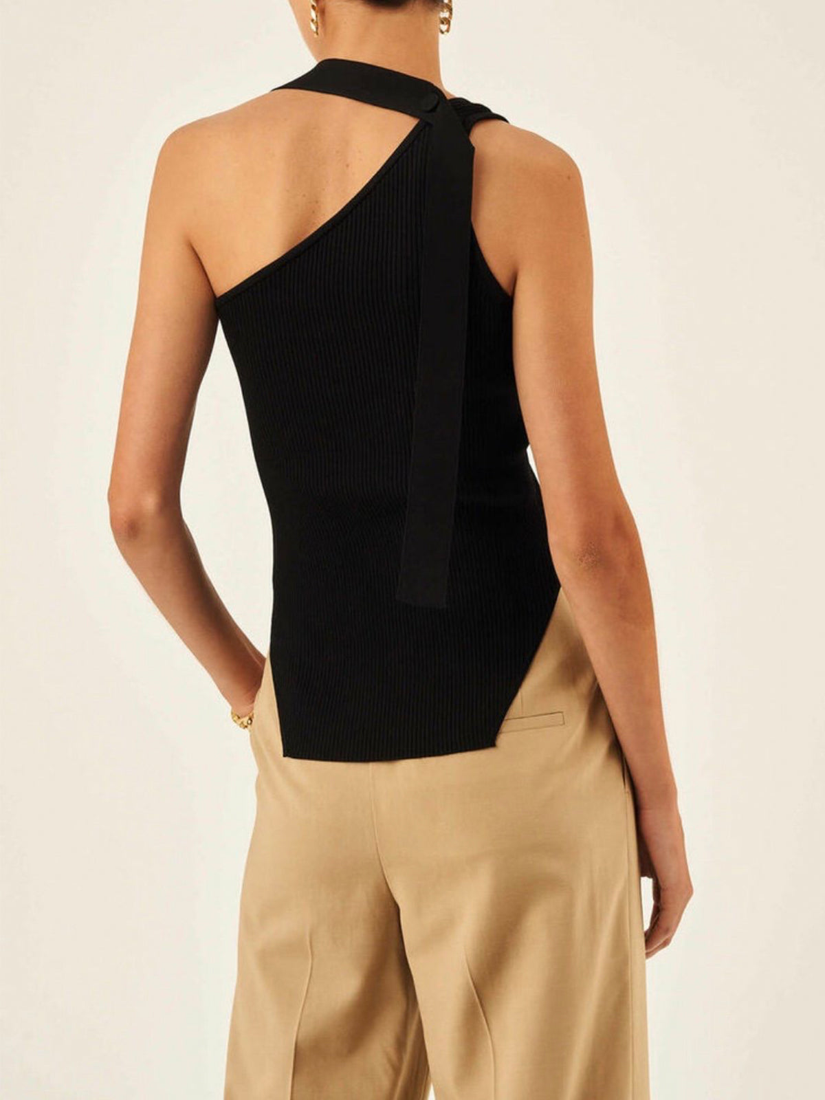 Fudus | Asymmetrisches Halter Rippen Top