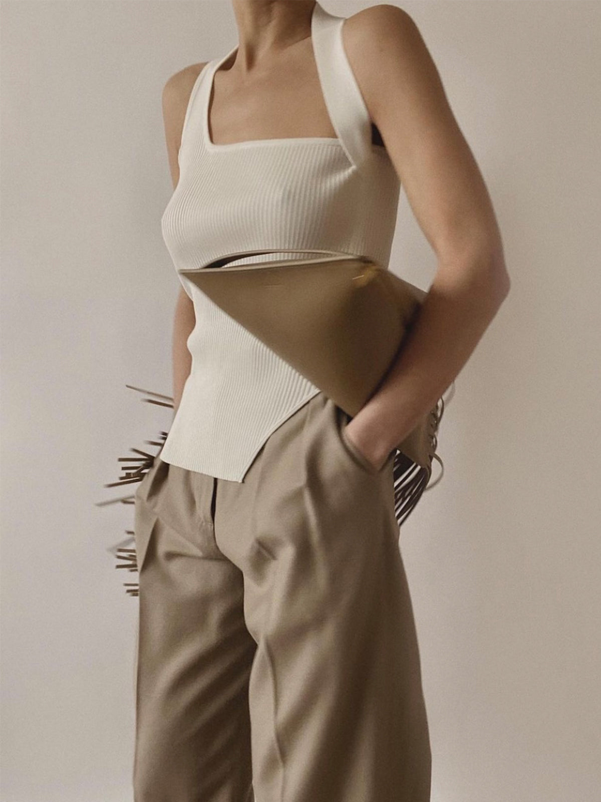 Fudus | Asymmetrisches Halter Rippen Top