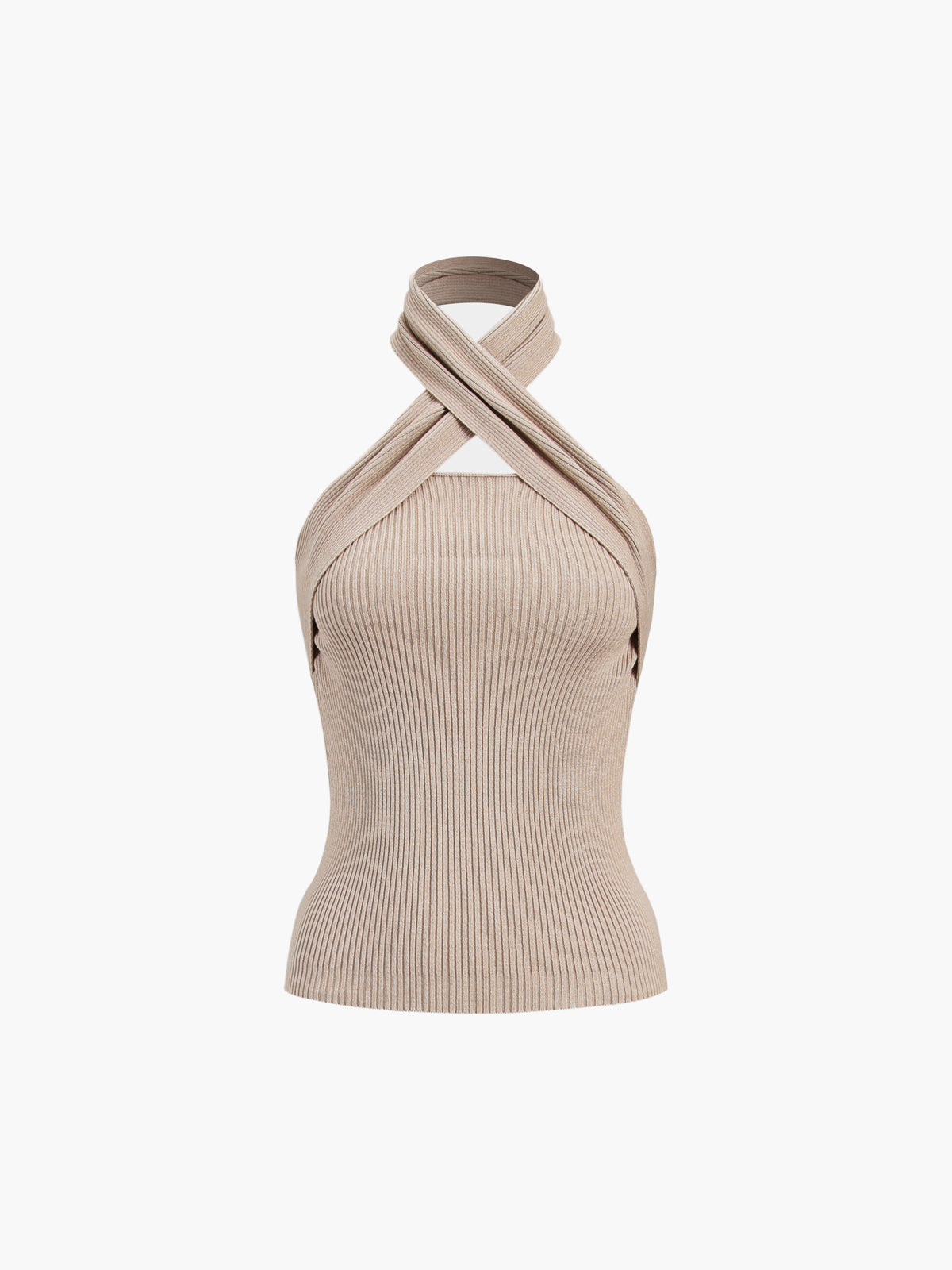Fudus | Edelkastanie Halter Rib Stricktop