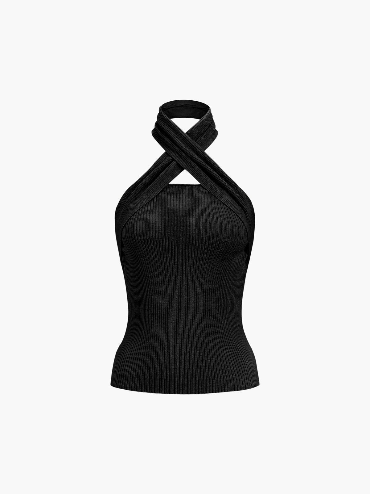 Fudus | Edelkastanie Halter Rib Stricktop