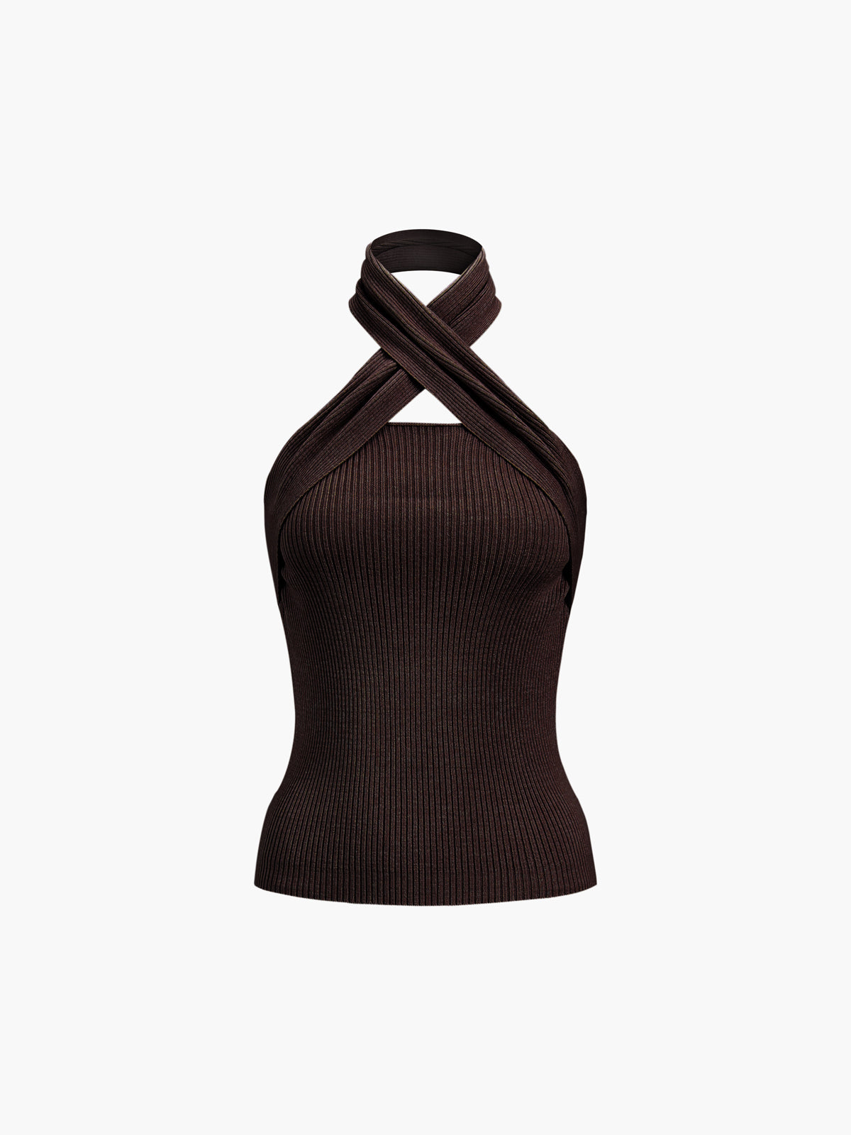 Fudus | Edelkastanie Halter Rib Stricktop