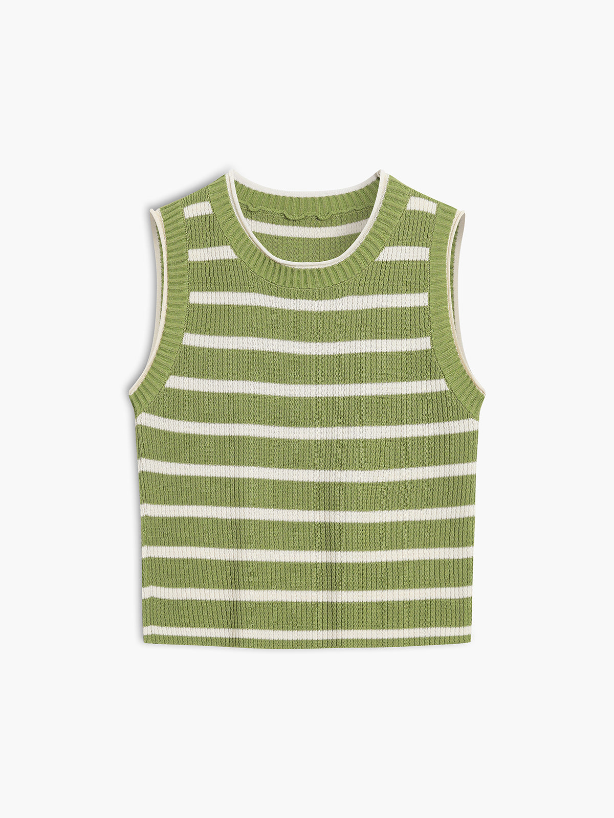 Fudus | Freizeit Streifen Strick Crop Top