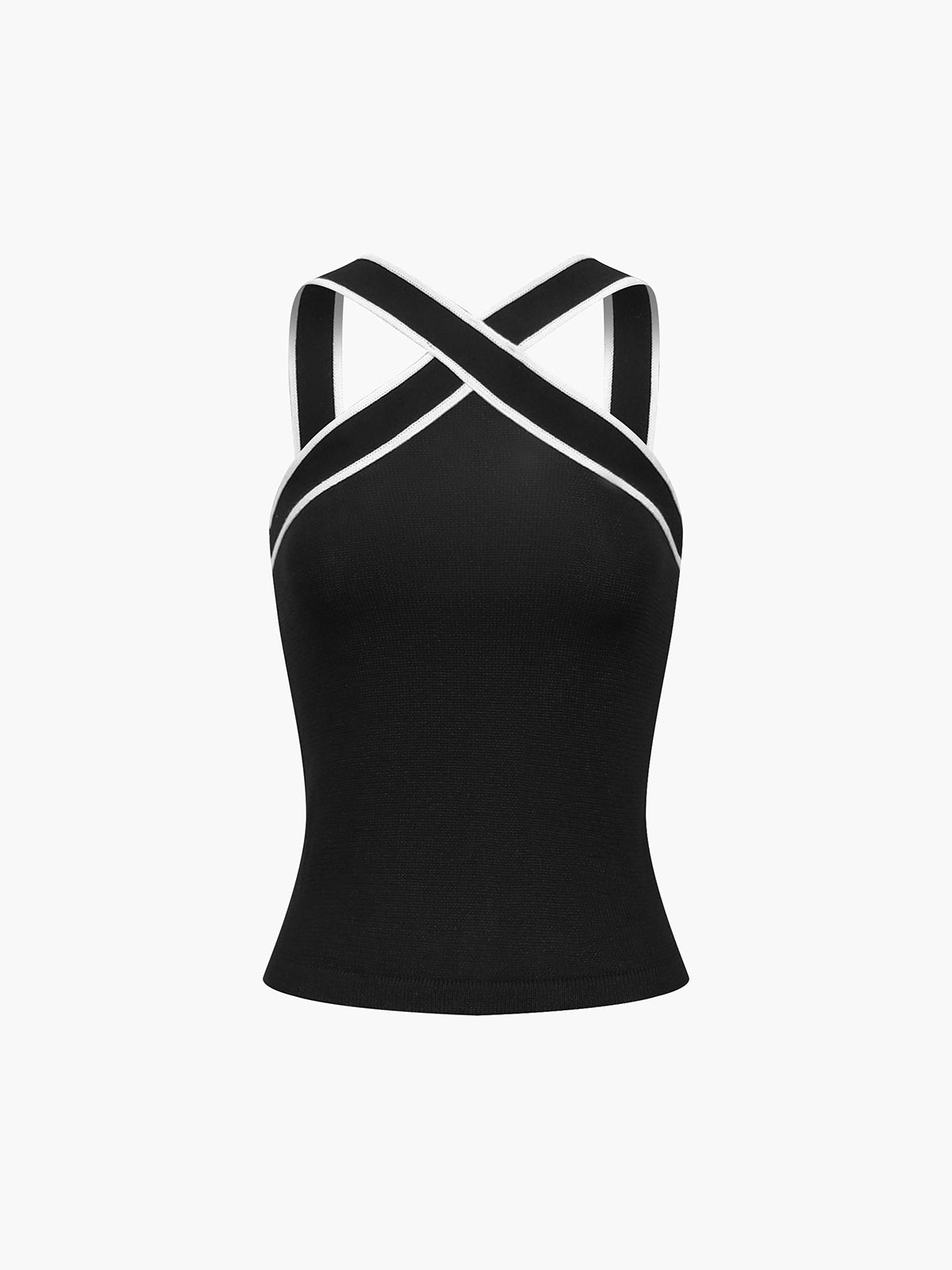 Fudus | Kontrastbesatz Träger Stricktop
