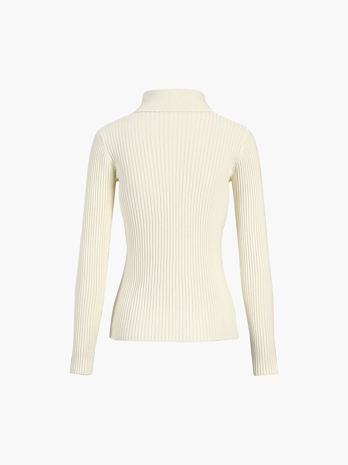 Fudus | Vanille Polo Langarm Strickoberteil