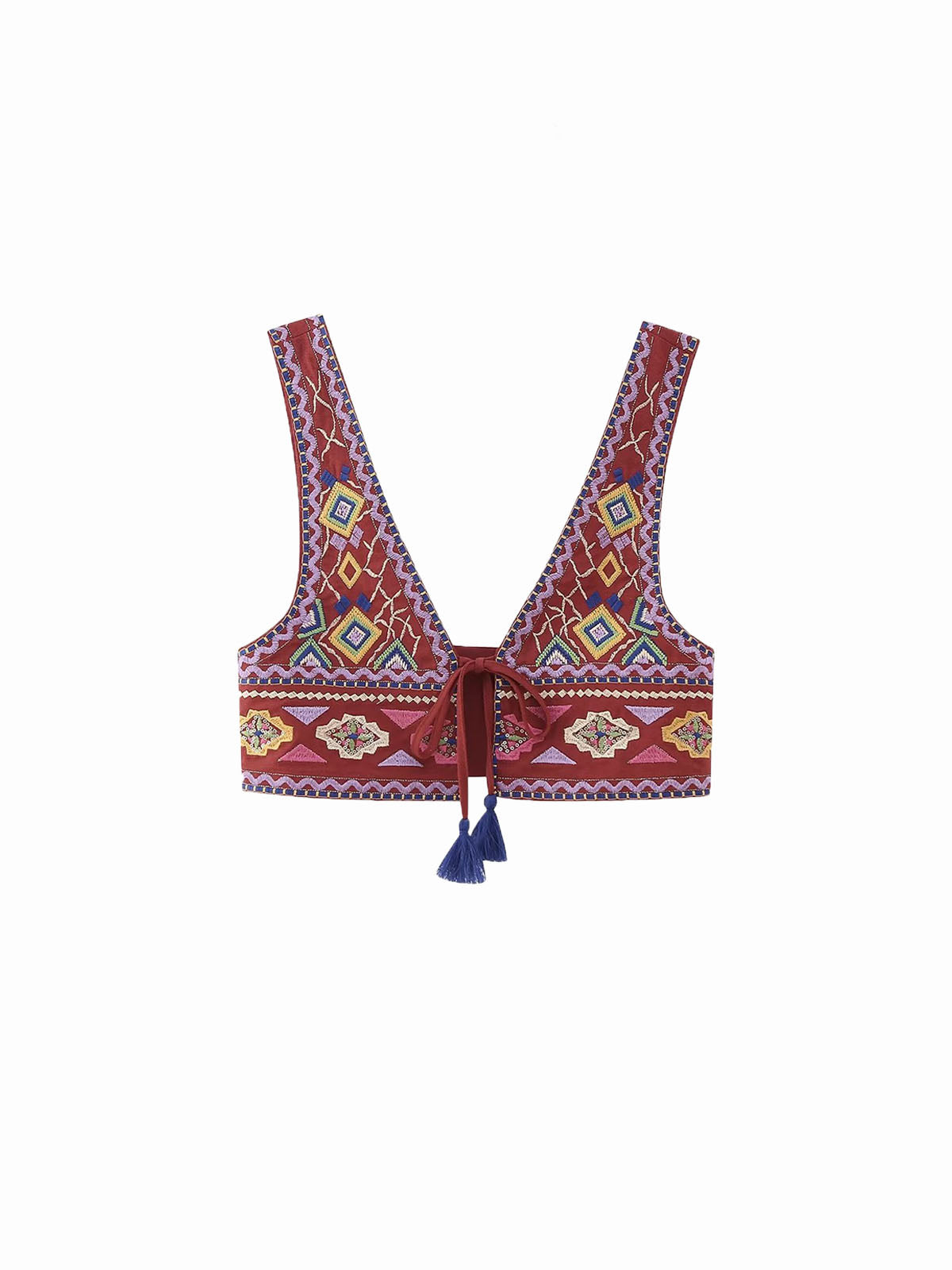 Fudus | Boho Stickerei Knotentop