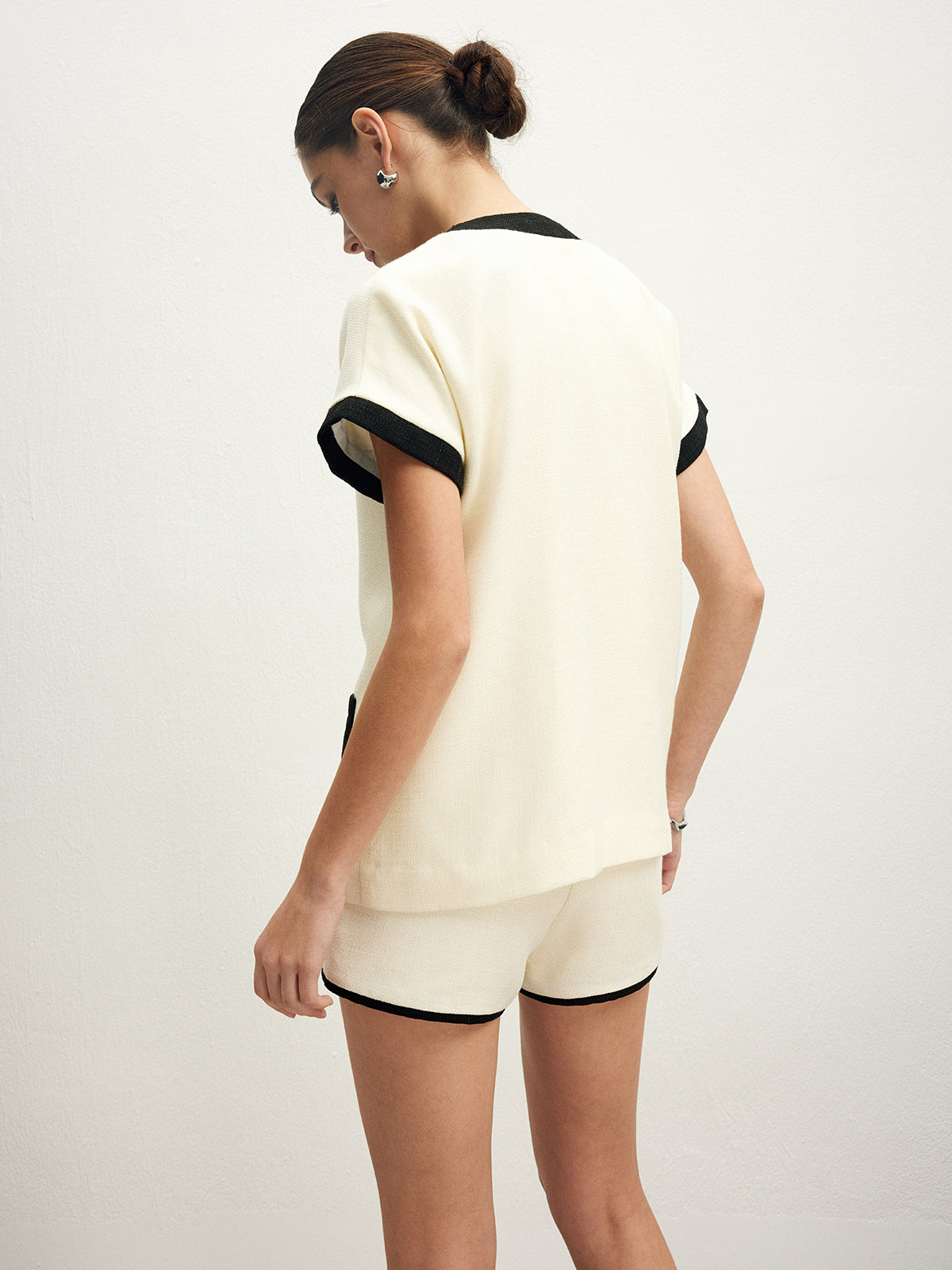 Fudus | Kontrastbindung Taschen Bluse