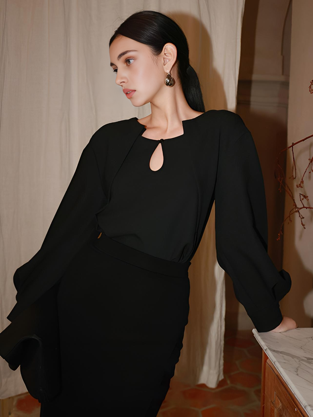 Fudus | Button Cutout 2 in 1 Bluse