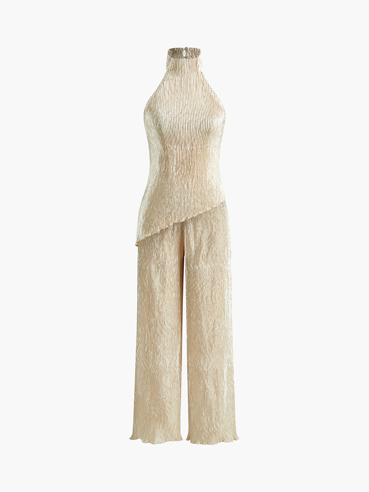 Fudus | Asymmetrisches Halter Crop Top Mit Weiter Beinhose Satz