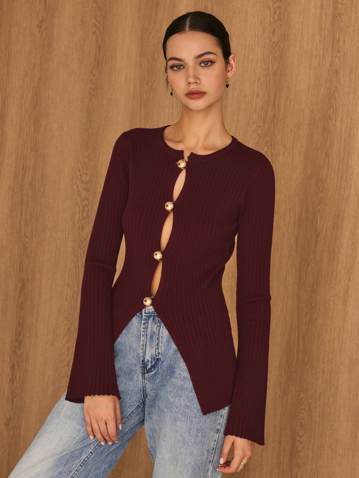 Fudus | Golden Button Split Stricktop