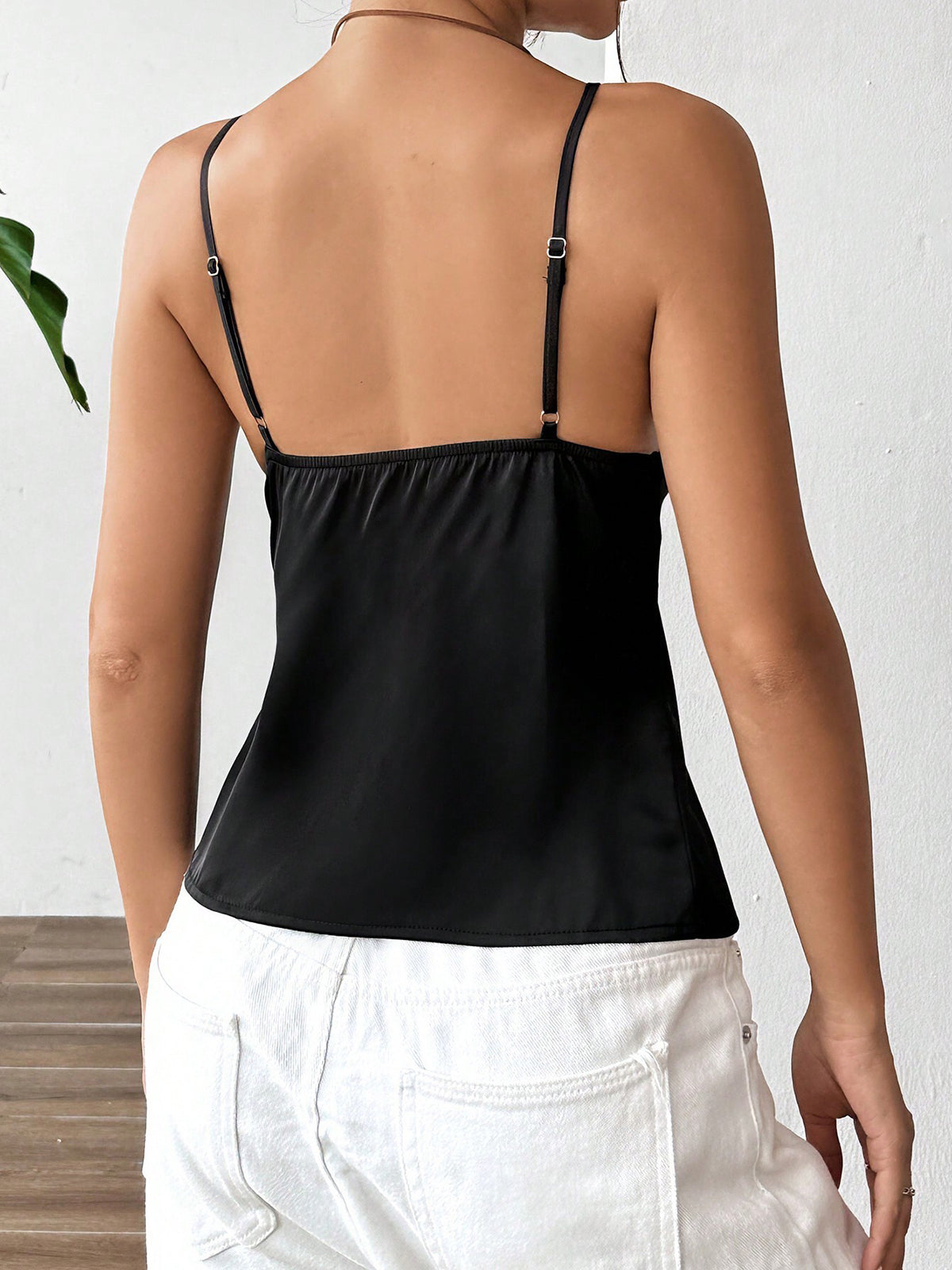 Fudus | Tie Front Satin Cami Top